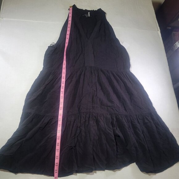 1 State Black Halter Neck Sleeveless Swim Coverup Mini Dress Size M - Picture 4 of 7